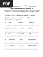 Sentence Worksheet For Grade 1 PDF