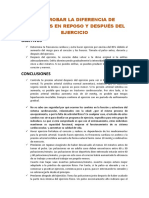 Diferencia de Presiones en Reposo y Después Del Ejercicio