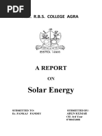 A Report: Solar Energy