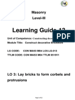 Learning Guide-13: Masonry Level-III