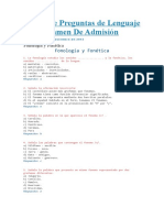 Banco de Preguntas de Lenguaje para Examen de Admisión