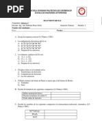 Examen Segundo Parcial Quimica I - Automotriz