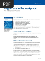 Oxygen Use in The Workplace: Fire and Explosion Hazards