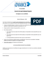 Concours Advance Sujet Corrige 2019 Maths