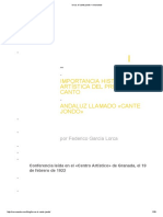 Importancia Histórica y Artística Del Primitivo Canto Andaluz Llamado Cante Jondo