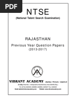 NTSE Previous Year Papers PDF