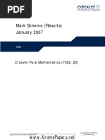 Mark Scheme (Results) January 2007: O Level Pure Mathematics (7362 - 02)