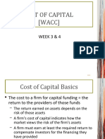 Cost of Capital (WACC) : Week 3 & 4