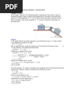 Physics 40A - Final Exam Solutions - Summer 2012: Problem 1 (25 Points)