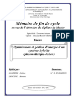 Optimisation Et Gestion D'énergie D'un Système Hybride Photovoltaique - Éorien