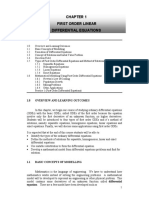 First Order Linear Differential Equations: Chapter Outlines