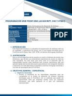 Programa de Clase Del Diplomado Web Front-End (Javascript, CSS3 y HTML5) PDF