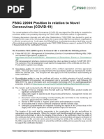 FSSC 22000 Position in Relation To Novel Coronavirus (COVID-19)