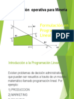 Investigación Operativa para Minería: Formulación en Programación Lineal