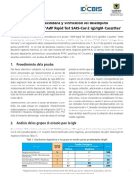 Informe de Validación PR AMP Rapid Test SARS-CoV-2 IgG - IgM - Cassettes