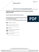 Chemical Studies of Fatty Oil of Terminalia Chebula Seeds Kernels