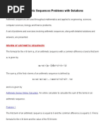 Arithmetic Sequences Problems With Solutions