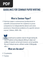 Guidelines For Seminar Paper Writing PDF