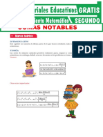 Formulas de Sumas Notables para Segundo Grado de Secundaria