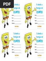 Invitaciones de Bob Esponja