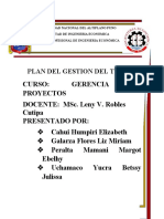 Plan de Gestión Del Proyecto