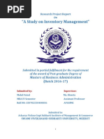 A Study On Inventory Management - MBA