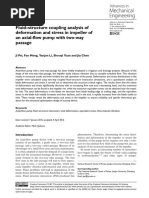 Fluid-Structure Coupling Analysis of Deformation and Stress in Impeller of An Axial-Flow Pump With Two-Way Passage