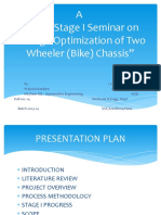 A Project Stage I Seminar On "Design Optimization of Two Wheeler (Bike) Chassis"