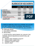 Normal Balances of Accounts