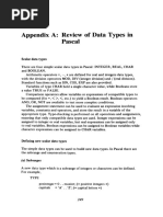 Appendix A: Review of Data Types in Pascal