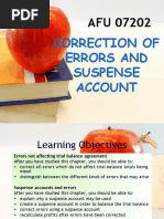 Correction of Errors and Suspense Account