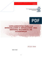 Lineamientos Del Sistema Nacional de Academias - 27 - Sep - 2016