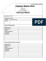 Summary Report Template