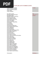 Letanía Del Santo Nombre de Jesús