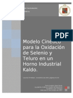 Modelo Cinético para La Oxidación de Selenio y Teluro en Un Horno Industrial Kaldo.