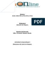 Actividad de Aprendizaje No. 2 Elementos Del Juicio de Amparo