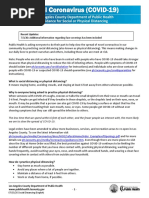 Novel Coronavirus (COVID-19) : Los Angeles County Department of Public Health Guidance For Social or Physical Distancing