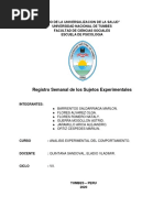 Registro Semanal de Los Sujetos Experimentales