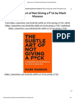 Book Summary - The Subtle Art of Not Giving A F - CK by Mark Manson