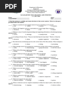 3Rd Quarter Test-Reading and Writing