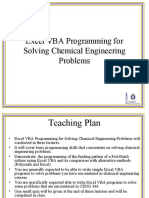 Excel VBA Programming For Solving Chemical Engineering Problems