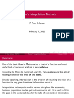 Newton's Interpolation Methods: P. Sam Johnson