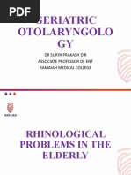 Geriatric Otolaryngolo GY: DR Surya Prakash D R Associate Professor of Ent Ramaiah Medical College