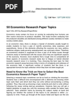 Awesome Economics Research Paper Topics 2020