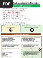 Edexcel GCSE Geography A Checklist: The Physical Environment