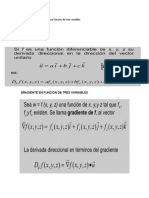 Derivada Direccional para Una Función de Tres Variables