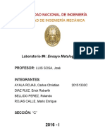 Informe Final Sobre Experiencia de Laboratorio de Ensayos Metalográficos.