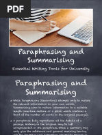 Paraphrasing and Summarising