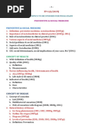 Topics To Be Studied For Final Exam: Preventive & Social Medicine