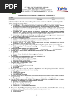 Quarter Examination-FABM 1 SY 2018-2019